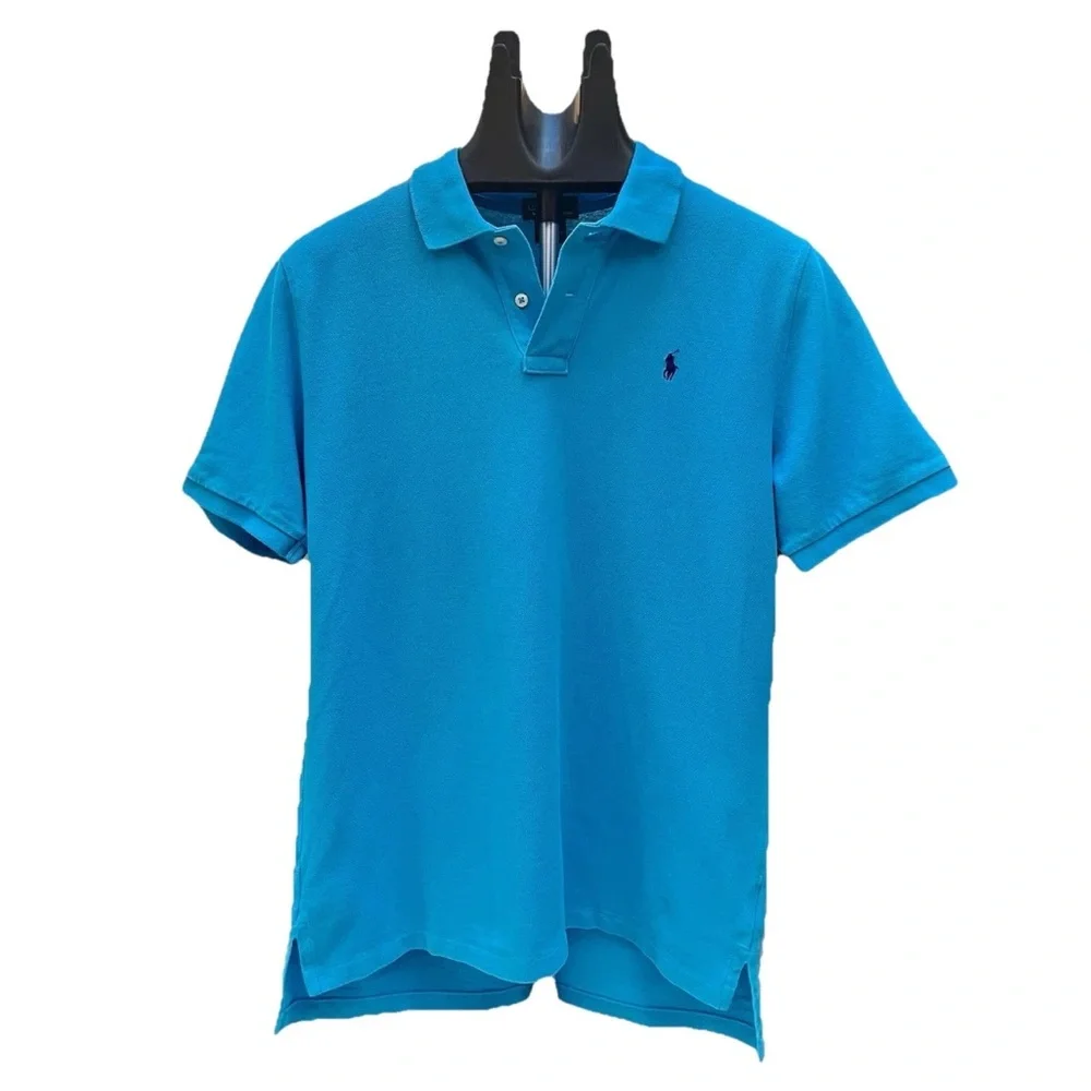 Boys Youth Size XL Short Sleeve Aqua Blue